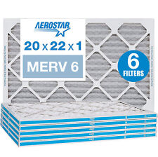 Aerostar 20x22x1 MERV 6 Pleated Air Filter, AC Furnace Air Filter, 6 Pack picture