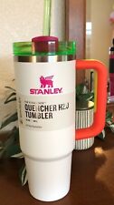 Stanley 30 oz WHITE NEON Quencher Blacklight Glow Tumbler Stainless Steel NWT picture