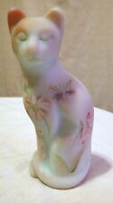 Fenton 2009 Lotus Mist Burmese HP & Signed Stylized Cat LE #1381 Dragonfly  picture