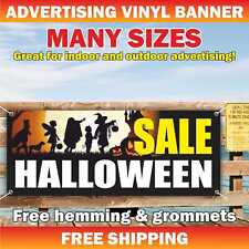 HALLOWEEN SALE Advertising Banner Vinyl Mesh Sign Costumes Pumpkins Decor Raffle picture