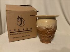 Fenton Art Glass Raised Alpine Thistle On Chocolate Glass Vase picture