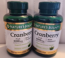 2x Nature's Bounty Cranberry w Vitamin C Fruit 4200 mg 250 Softgel Ea EXP 8/24 picture