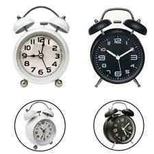 Analog Twin Bell Alarm Clock Non-Ticking Vintage Retro Classic Bedroom Loud Wake picture