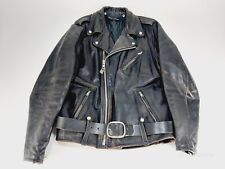 Vintage 1960s HARLEY DAVIDSON Leather Jacket Size 44 Tall Black Motorcycle picture