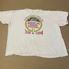 VINTAGE American Beer Festival Shirt Adult Extra Large White Denver Mens 90s Tee picture