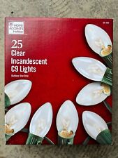 HOME ACCENTS HOLIDAY 25 CLEAR WHITE INCANDESCENT C9 LIGHTS CHRISTMAS picture