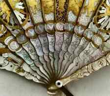 Fine Antique 18th Museum Quality French Mother of Pearl Brisee Hand Fan Ca 1720 picture