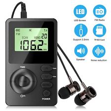 Portable Pocket Digital LCD Screen AM FM Radio Receiver Stereo Sound w/Earphones picture