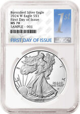 2024 w burnished uncirculated silver eagle ngc ms 70 fdoi 1st Pre-sale picture