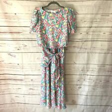 Vintage Jody California Pink Short Sleeve Floral PrintDress Size Size 5/6 picture