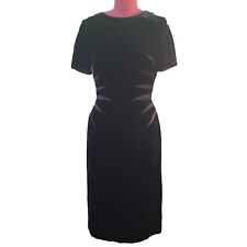 Vintage Parade NY 50s Dress Small Black Velvet Sheath Short Sleeve Knee Length picture