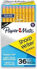 Paper Mate Mechanical Pencils, SharpWriter Pencils, 0.7mm, HB 2, Yellow 36 Count picture