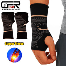 Copper Wrist Hand Support Brace Splint Carpal Tunnel Sprain Arthritis Sports picture
