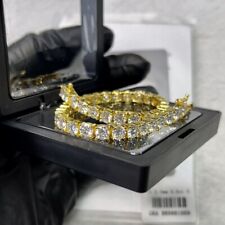 6.5ct Round Cut Certified VVS1 Moissanite Tennis Bracelet 14K Yellow Gold Plated picture