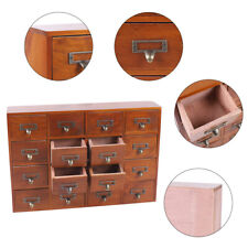 16 Drawers Vintage Wood Apothecary Medicine Cabinet Label Holder Card Catalog picture