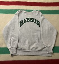Vintage 80s 90s Champion Reverse Weave Babson Sweater Large L Ivy League Mass MA picture