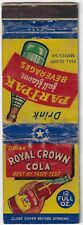 Royal Crown Cola Best by Taste Test FS Empty Matchbook Cover picture