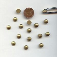 12 VINTAGE SOLID BRASS ETCHED DECO CIRCLE DOMED TOP 8mm. ROUND CABOCHONS 125 picture