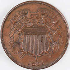 1864 Large Motto Two Cent Piece AU About Uncirculated 2c SKU:I12399 picture