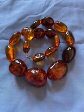 Natural Genuine Baltic Amber Stone Beads Necklace 128g  picture