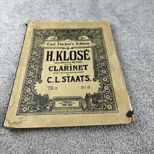 Antique 1898 H. Klose Celebrated Method for the Clarinet Music Book C.L. Staats picture