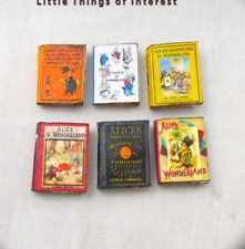 6 ALICE IN WONDERLAND Dollhouse Miniature Books 1:12 Scale PROP Faux Bookshelf picture