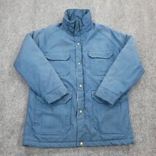VINTAGE Woolrich Jacket Mens Medium Blue Insulated Field Barn Chore Coat USA picture