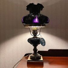 Fenton Lamp Antique Desk Lamp Black Pink Purple Rose 18 x 9.8