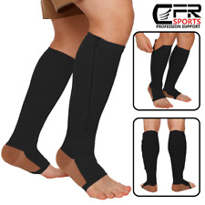 Copper Zipper Compression Socks Support Graduated Stockings Mens Women 20-30mmHg picture