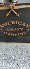 Vntg American Grain Co. Wooden Grain Bucket Wrought Iron Antique Primitive picture