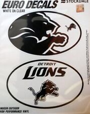 Detroit Lions 2-Pack EURO STYLE Vinyl Oval Home Auto Decals Sticker Football picture