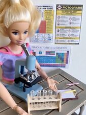 5 pcs Miniature dollhouse microscope science lab test tube rack posters school picture