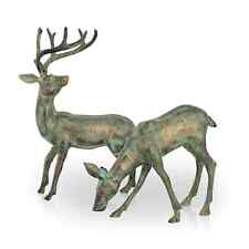 Stunning Aluminum Decorative Deer Pair Garden Centerpiece Sculpture Decor picture