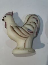 Fenton Hand Painted Burmese Satin Rooster Signed by Artist  - 5 1/4