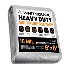 WHITEDUCK Heavy Duty Tarp and Cover Waterproof Silver Black, 16 Mil Polyethylene picture