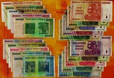 1 Million to 50 Billion Zimbabwe Dollars 10 Banknotes Set AA 2008 Authentic COA picture