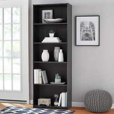 5-Shelf Bookcase with Adjustable Shelves, True Black Oak picture