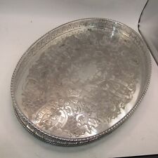 Vintage Viners Silver Plated Serving Tray Gallery Tray Lovely Design 40cm Long picture