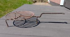 Antique Fireplace Hearth Blacksmith Hand Forged Rotating Iron Trivet 1840s Prim picture