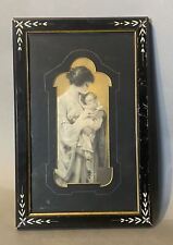 Antique Ebonized & Incised Victorian Frame with Mother & Child Print picture