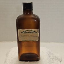 Vintage Medical Apothecary Amber Bottle Binder's Pharmacy Kinde, Michigan picture