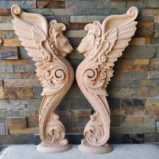 Hand Carved Wooden Gothic Griffin Corbels Statue for Wall Staircase Newel Post picture