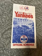1973 New York Yankees oversized pocket schedule sponsored by Avco picture