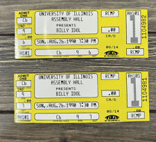 Vintage Aug 26 1990 Billy Idol Unused Tickets Set of 2 Row 9 Seat 7 and 6 picture
