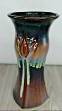 Rare Bill Campbell Studio Art Pottery Lotus Vase Artisan Glaze Signed Antique picture