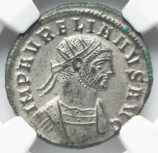 NGC MS Aurelian 270-275 AD Roman Empire Silver Antoninianus Denarius Coin TopPop picture