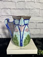 1900’s Copeland Majolica Lotus Pitcher - W/ Handle - Vintage - Blue - Pink picture