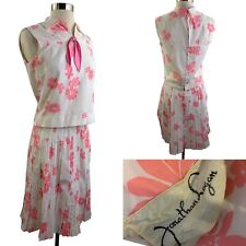 Vintage 1950s Dress Jonathan Logan Sz S  2 piece pleated midi skirt blouse 50s picture