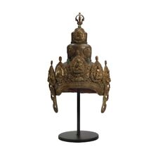 Vintage Early C19 Asian Buddhism ( VAJRACHARYA PRIEST’S CROWN ) In Copper picture
