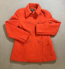 Ralph Lauren Jeans Co. Pea Coat Womens Small Red Double Breasted Wool Ladies picture